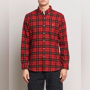 Ralph Lauren Red and Black Plaid Shirt.  Size M